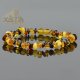 Amber mix color beads bracelet 21cm
